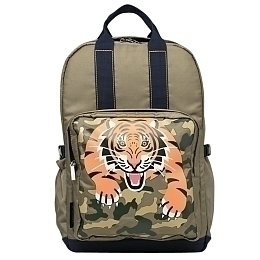 Рюкзак хаки с тигром Large от бренда Caramel et Cie
