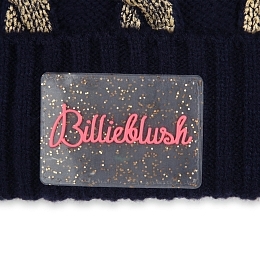 Шапка Navy с розовыми помпонами от бренда Billieblush