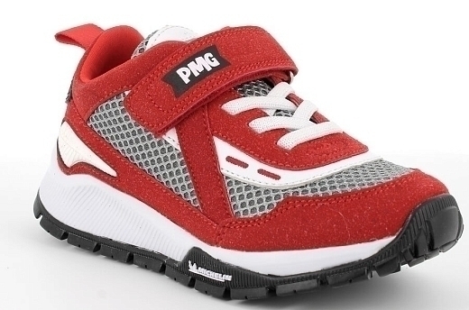 Кроссовки серые с красными вставками от бренда PRIMIGI