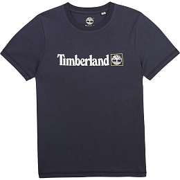 Футболка темно-синего цвета с логотипом от бренда Timberland Темно-синий