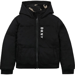 Куртка черного цвета с надписью DKNY от бренда DKNY