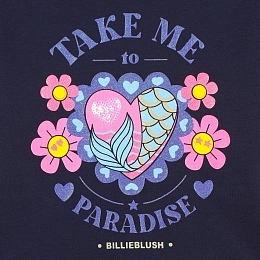 Футболка Navy "Take Me to Paradise" от бренда Billieblush Темно-синий