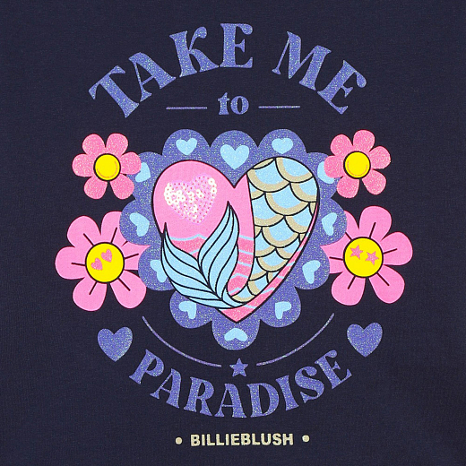 Футболка Navy "Take Me to Paradise" от бренда Billieblush Темно-синий