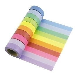 Разноцветный скотч для творчества в подарочной коробке 10 штук от бренда Tim & Puce Factory