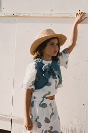 Футболка-кроп SWAN от бренда Tinycottons Белый Голубой