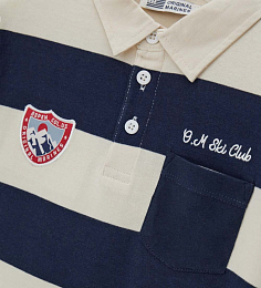 Поло молочного цвета в полоску от бренда Original Marines