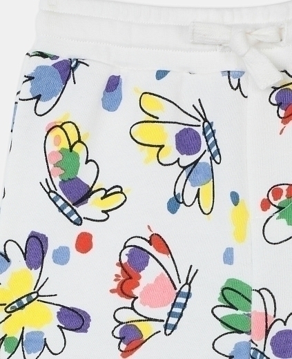 Шорты белые с яркими бабочками от бренда Stella McCartney kids
