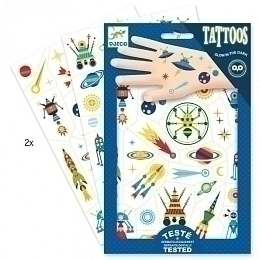Татуировки светящиеся в темноте"Космос" от бренда Djeco