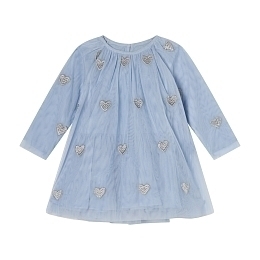 Платье с серебристыми сердцами от бренда Stella McCartney kids