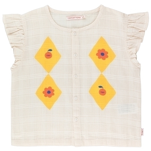 Блузка кремового цвета с ромбами от бренда Tinycottons