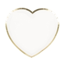 Тарелки Белое сердце с золотом 8 шт от бренда Tim & Puce Factory