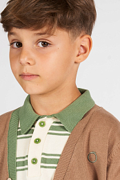 Поло трикотажное в зеленую полоску от бренда Trussardi