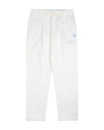 Штаны белого цвета с защипами от бренда Trussardi