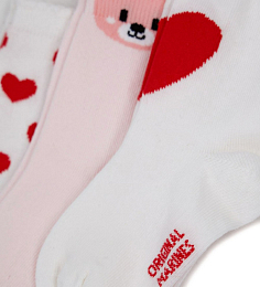 Носки 3 пары с принтом сердец и мишек от бренда Original Marines