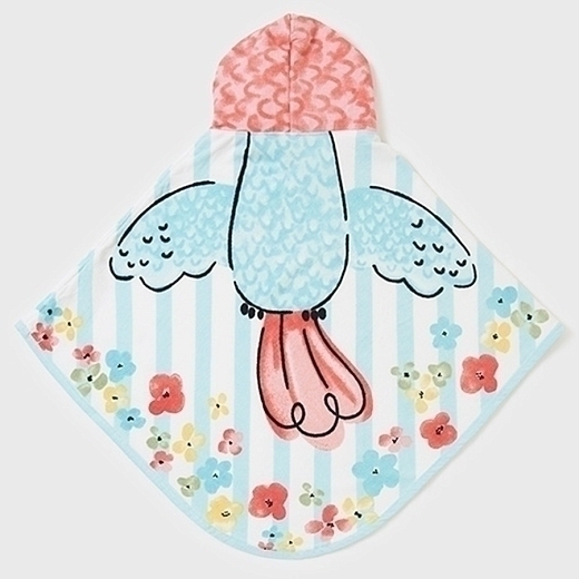 Голубое полотенце с вышитой птицей от бренда Mayoral