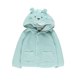 Кардиган с капюшоном бирюзового цвета от бренда Boboli