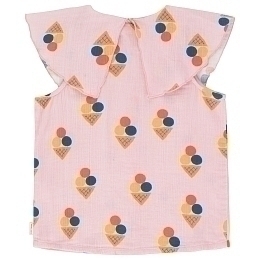 Блузка розовая с принтом мороженного от бренда Tinycottons