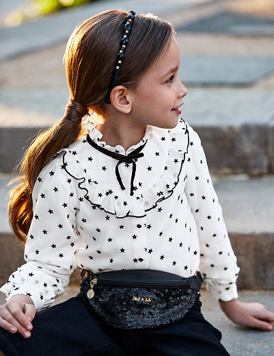 Блуза в горох с бантиком от бренда Abel and Lula