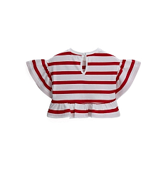 Футболка-кроп с воланами от бренда Original Marines Белый Красный