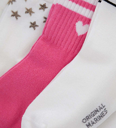 Носки 3 пары розового и белого цвета от бренда Original Marines