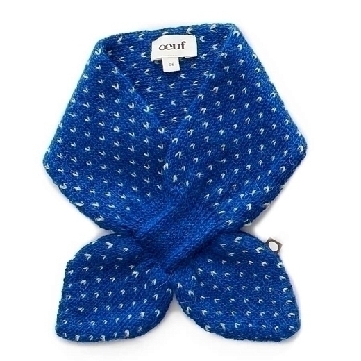 Шерстяной шарф синего цвета от бренда Oeuf