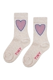 Носки молочного цвета с сердцем от бренда Tinycottons