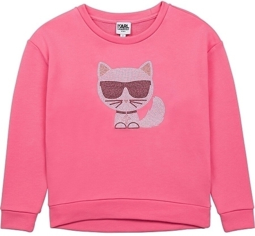 Свитшот розового цвета CHOUPETTE от бренда Karl Lagerfeld Kids