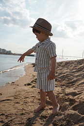 Рубашка и шорты Mare Beige Green Stripe от бренда GNGA