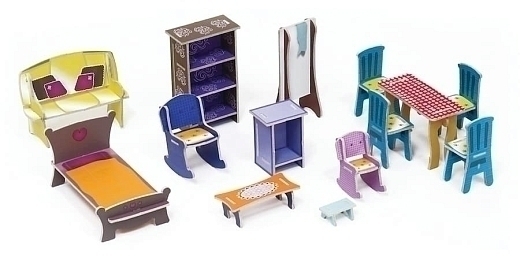 Игрушки из картона Кукольный домик с мебелью Мелроуз.  от бренда Kroom