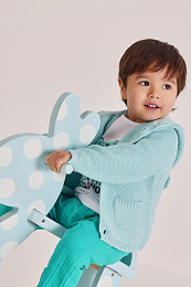 Кардиган с капюшоном бирюзового цвета от бренда Boboli