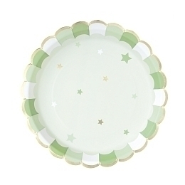 Тарелки Пастельный зеленый с золотом 8 шт от бренда Tim & Puce Factory