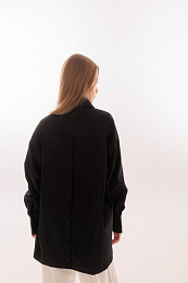 Рубашка BACK BUTTONS черного цвета от бренда Liqlo