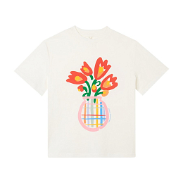 Футболка Floral Graphic от бренда Stella McCartney kids Молочный