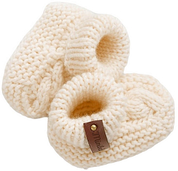 Пинетки коса из мериноса молочного цвета от бренда Mimibaby