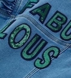 Куртка джинсовая Fabulous с зелеными пайетками от бренда Original Marines