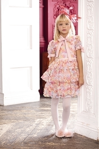 Детское платье с Разноцветными Лепестками Роз KD-160