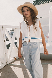 Штаны с подворотом голубого цвета от бренда Tinycottons