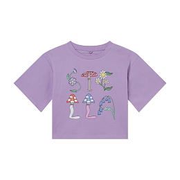 Футболка Woodland Lettering от бренда Stella McCartney kids Фиолетовый