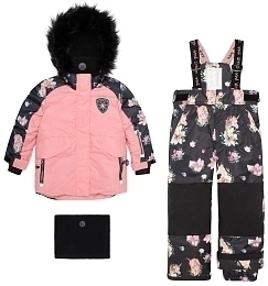 Куртка и брюки на лямках с цветочным принтом от бренда Deux par deux