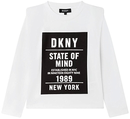 Лонгслив белого цвета с принтом DKNY от бренда DKNY