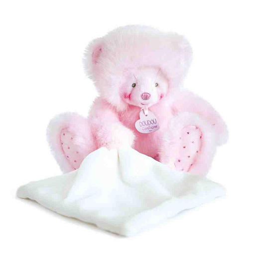 Игрушка Мишка розовый с комфортером от бренда Doudou et Compagnie
