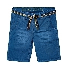 Шорты джинсовые синие с поясом от бренда Mayoral