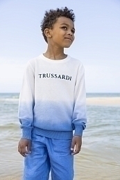 Шорты синие с надписью от бренда Trussardi