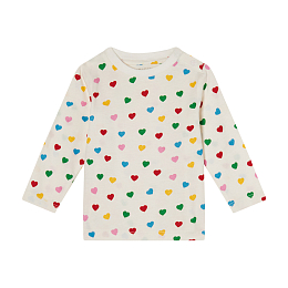 Лонгслив с принтом цветных сердец от бренда Stella McCartney kids