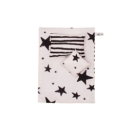 Комплект постельного белья с черными звездами и полосками от бренда Noe&Zoe