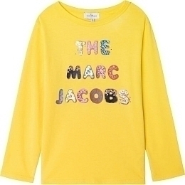 Лонгслив ярко-желтого цвета с надписью от бренда LITTLE MARC JACOBS