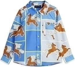 Рубашка HORSES WOVEN от бренда Mini Rodini