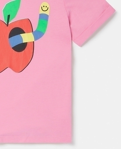 Футболка Apple Print от бренда Stella McCartney kids Розовый