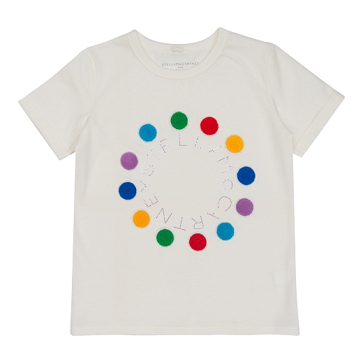 Футболка Rainbow Letters от бренда Stella McCartney kids Молочный