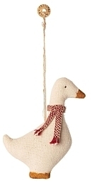 Текстильная елочная игрушка "Гусь" с красным шарфиком от бренда Maileg